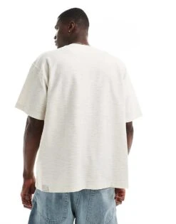 Jack & Jones Premium Oversized Textured T-shirt In Ecru For Men Snow White -Men Style Shop 206092300 4