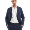 Jack & Jones Premium Linen Mix Slim Fit Blazer In Navy For Men Dark Navy -Men Style Shop 206092348 1 darknavy