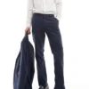Jack & Jones Premium Linen Mix Slim Fit Trouser In Navy For Men Dark Navy