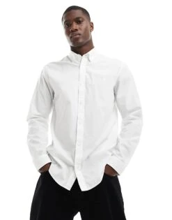 Jack & Jones Premium Poplin Long Sleeve Shirt In White For Men Bright White -Men Style Shop 206092536 1 brightwhite 1