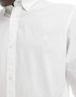 Jack & Jones Premium Poplin Long Sleeve Shirt In White For Men Bright White -Men Style Shop 206092536 3