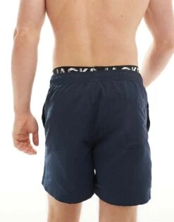 Jack & Jones Double Waistband Swim Shorts In Navy For Men Navy Blazer -Men Style Shop 206092836 4