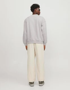 Jack & Jones Oversized Crew Neck Sweat In Beige For Men Moonbeam -Men Style Shop 206092879 3