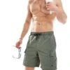 Jack & Jones Cargo Swim Short In Khaki For Men Agave Green -Men Style Shop 206093513 1 agavegreen