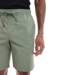 Jack & Jones Co-ord Nylon Short In Khaki For Men Agave Green -Men Style Shop 206093587 3