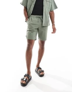 Jack & Jones Co-ord Nylon Short In Khaki For Men Agave Green -Men Style Shop 206093587 5