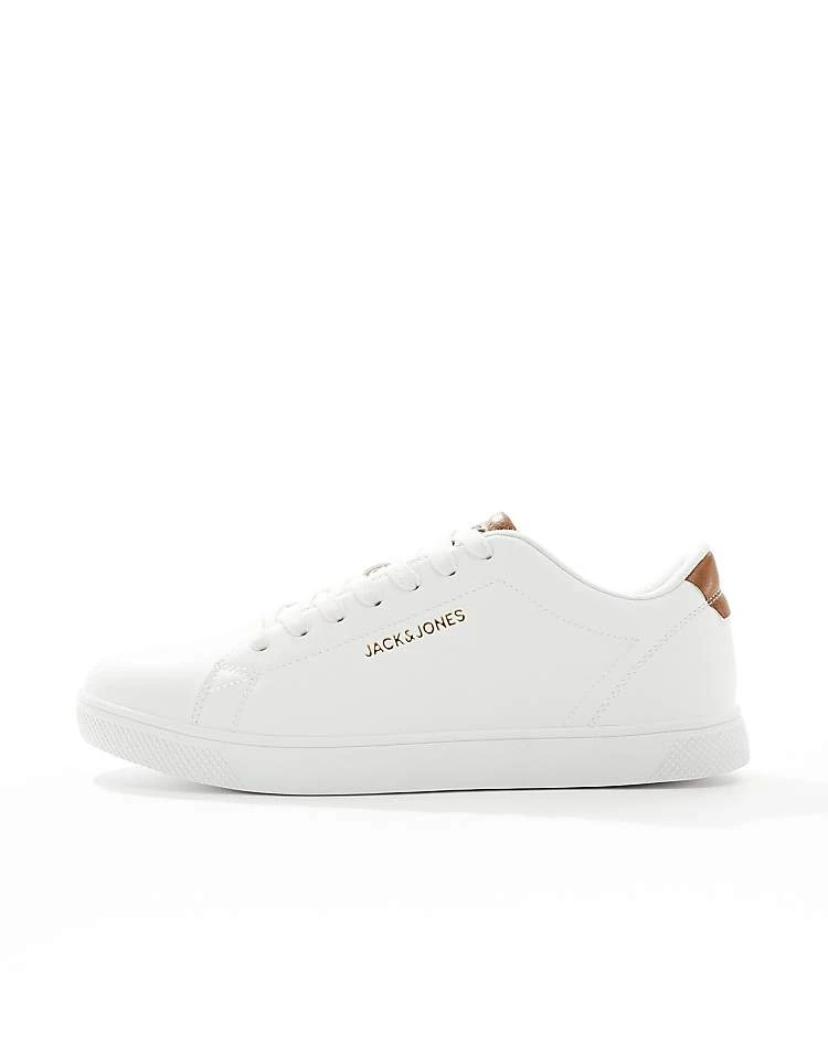 Jack & Jones Faux Leather Trainer In White For Men 3 Jack & Jones Faux Leather Trainer In White For Men - Image 2