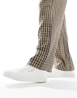 Jack & Jones Faux Leather Trainer In White For Men 11 Jack & Jones Faux Leather Trainer In White For Men -Men Style Shop 206093741 5