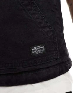 Jack & Jones Denim Worker Gilet In Washed Black For Men -Men Style Shop 206093876 4