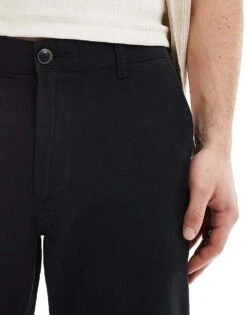 Jack & Jones Linen Mix Chino In Black For Men -Men Style Shop 206093924 5