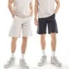 Jack & Jones 2 Pack Cargo Short In Light Grey And Dark Grey For Men