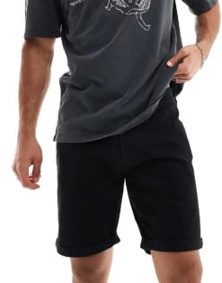 Jack & Jones Five Pocket Short In Black For Men -Men Style Shop 206094180 2