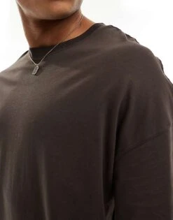 Jack & Jones Super Oversized T-shirt In Chocolate Brown For Men Mulch -Men Style Shop 206183215 3