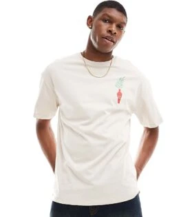 Jack & Jones Oversized T-shirt With Scorpion Back Print In Beige For Men -Men Style Shop 206197204 2