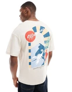 Jack & Jones Oversized T-shirt With Scorpion Back Print In Beige For Men -Men Style Shop 206197204 3