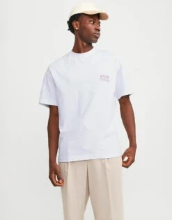 Jack & Jones Oversized T-shirt With Atalier Backprint In White For Men Bright White -Men Style Shop 206198600 2