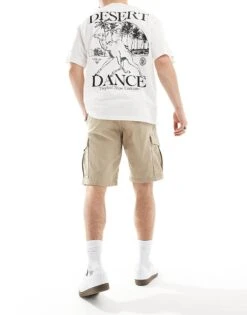 Jack & Jones 2 Pack Cargo Shorts In Black & Beige For Men Black Crockery -Men Style Shop 206210484 4