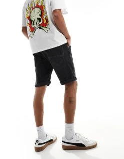 Jack & Jones Denim Short In Washed Black For Men -Men Style Shop 206212419 2