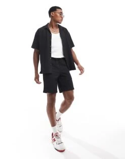 Jack & Jones Co-ord Crinkle Short In Black For Men -Men Style Shop 206246605 1 black 1