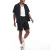 Jack & Jones Co-ord Crinkle Short In Black For Men