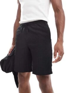 Jack & Jones Co-ord Crinkle Short In Black For Men -Men Style Shop 206246605 2