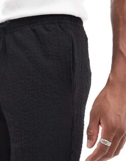 Jack & Jones Co-ord Crinkle Short In Black For Men -Men Style Shop 206246605 5