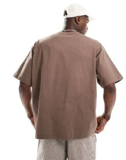 Jack & Jones Premium Oversized T-shirt With Pocket In Brown For Men Coffee Quartz -Men Style Shop 206246685 2