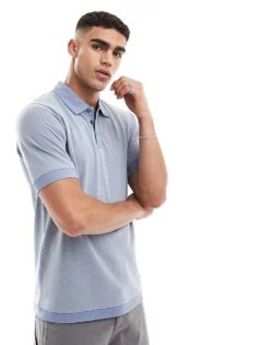 Jack & Jones Premium Colour Block Pique Polo In Blue For Men Troposphere -Men Style Shop 206246822 1 troposphere 1