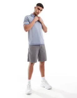 Jack & Jones Premium Colour Block Pique Polo In Blue For Men Troposphere -Men Style Shop 206246822 2