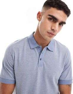 Jack & Jones Premium Colour Block Pique Polo In Blue For Men Troposphere -Men Style Shop 206246822 4