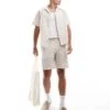 Jack & Jones Co-ord Crinkle Short In Beige For Men Moonbeam