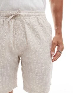 Jack & Jones Co-ord Crinkle Short In Beige For Men Moonbeam -Men Style Shop 206246862 3