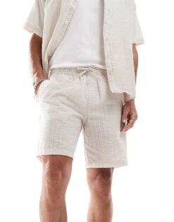 Jack & Jones Co-ord Crinkle Short In Beige For Men Moonbeam -Men Style Shop 206246862 5