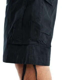 Jack & Jones Wide Fit Ripstock Cargo Short In Black For Men -Men Style Shop 206246937 3