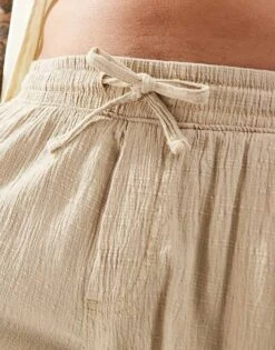 Jack & Jones Wide Leg Crinkle Trouser In Beige For Men Fields Of Rye -Men Style Shop 206247056 5