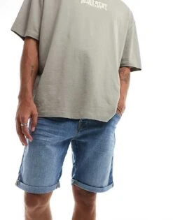 Jack & Jones Denim Short In Mid Blue For Men -Men Style Shop 206248551 1 midblue 1