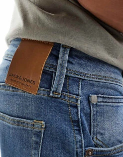 Jack & Jones Denim Short In Mid Blue For Men -Men Style Shop 206248551 5