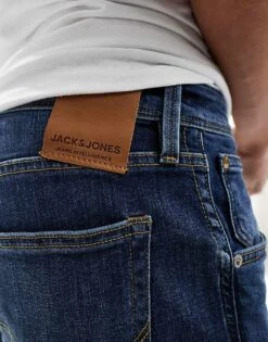 Jack & Jones Denim Short In Mid Blue With Rips For Men -Men Style Shop 206248573 4