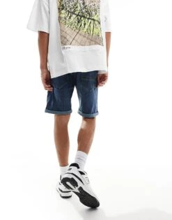 Jack & Jones Denim Short In Dark Blue For Men -Men Style Shop 206248631 2