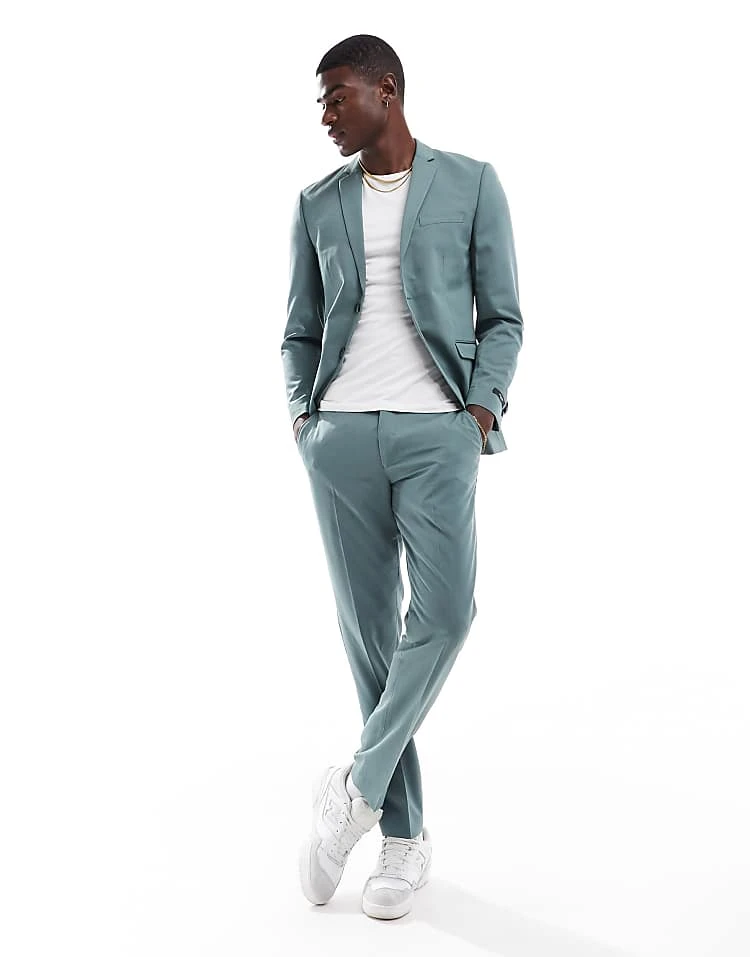 Jack & Jones Slim Fit Suit In Sage Green 4 Jack & Jones Slim Fit Suit In Sage Green - Image 2