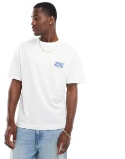 Jack & Jones Oversized T-shirt With Porto Back Print In White For Men -Men Style Shop 206272747 2