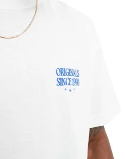 Jack & Jones Oversized T-shirt With Porto Back Print In White For Men -Men Style Shop 206272747 3