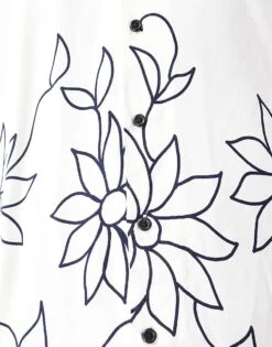 Jack & Jones Revere Collar Floral Sketch Print Shirt In White For Men Cloud Dancer -Men Style Shop 206278461 3