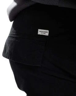 Jack & Jones Bill Wide Fit Cargo In Black For Men -Men Style Shop 206306237 5