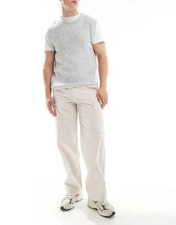 Jack & Jones Bill Wide Fit Cargo In Beige For Men Moonbeam -Men Style Shop 206311160 3