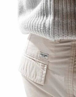 Jack & Jones Bill Wide Fit Cargo In Beige For Men Moonbeam -Men Style Shop 206311160 5