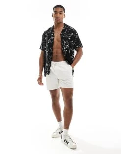 Jack & Jones Revere Collar Shirt In Black Floral For Men -Men Style Shop 206329628 4