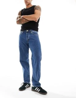 Jack & Jones Eddie Loose Jean In Vintage Blue Wash For Men Mid Wash Blue -Men Style Shop 206407042 3