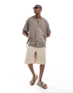 Jack & Jones Viscose Shirt In Brown For Men Falcon -Men Style Shop 206415207 1 falcon 1