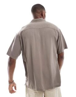 Jack & Jones Viscose Shirt In Brown For Men Falcon -Men Style Shop 206415207 3